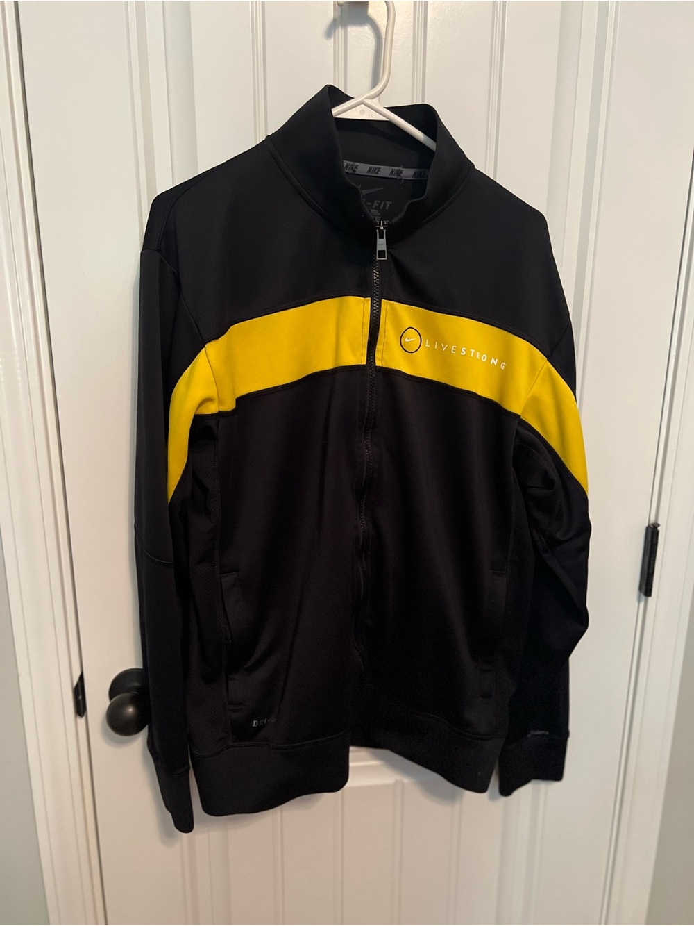 Nike Black and Yellow Livestrong Lightweight Track Jacket